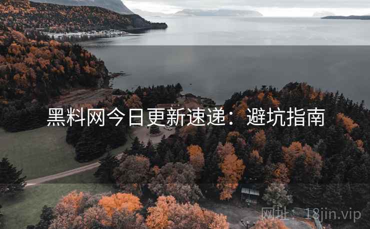黑料网今日更新速递：避坑指南