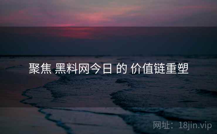 聚焦 黑料网今日 的 价值链重塑
