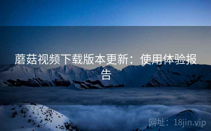 蘑菇视频下载版本更新：使用体验报告